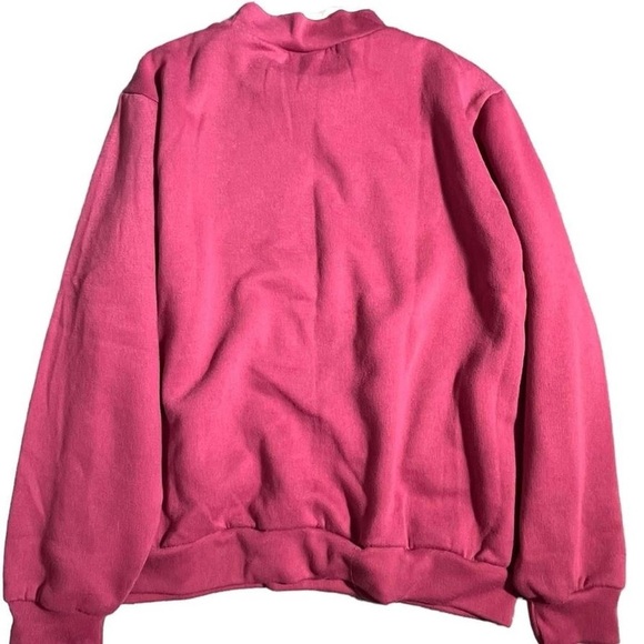186-Pink and white grandma crew neck with embroidered design on chest. #vintage - Picture 2 of 6